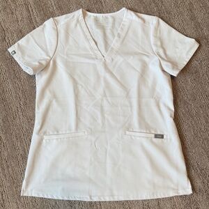 Figs Casma Scrub Top - White - Small